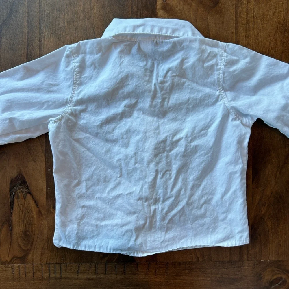 Oshkosh Kids 100% Cotton White Long Sleeve Button Up 4T